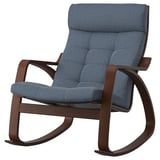 POÄNG Rocking-chair, brown/Gunnared blue