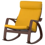 POÄNG Rocking-chair, brown/Skiftebo yellow