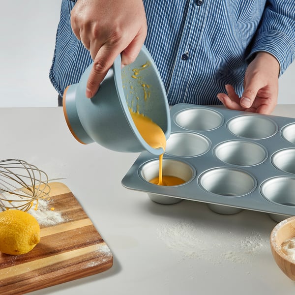 PONNYFISK Mixing bowl, light grey-blue, 1 l