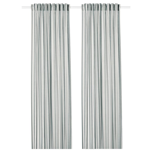 Praktklocka Curtains 1 Pair Grey Striped Ikea