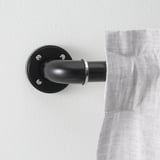 PRAKTSTENÖRT Curtain rod set, black, 120-210 cm 28 mm