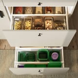 PRUTA Food container with lid, set of 17, green