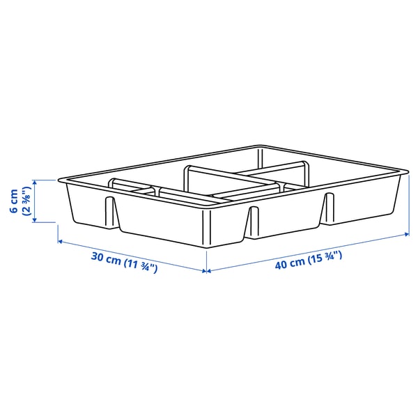 RAGGISAR Tray, dark grey, 40x30 cm