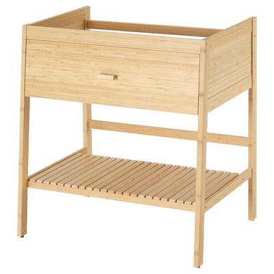 RÅGRUND Open wash-stand with 1 drawer, bamboo, 78x47x83 cm