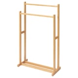 RÅGRUND Towel stand with 2 rails, bamboo