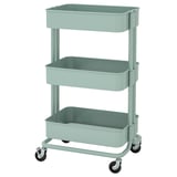 RÅSKOG Trolley, light turquoise, 35x45x77 cm