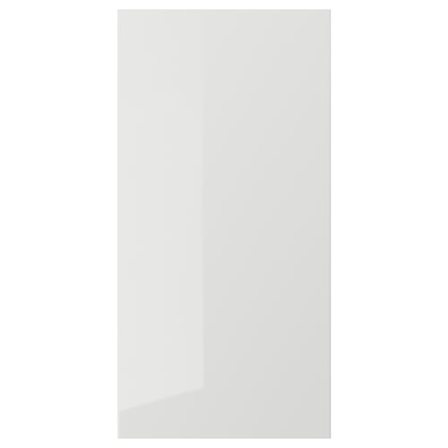 A white, high-gloss kitchen cabinet door from the RINGHULT series. Its sleek, rectangular design is modern and durable.