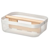 RISATORP Basket with compartments, white, 33x24x11 cm