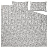 RODGERSIA Duvet cover and 2 pillowcases, grey/white, 240x220/50x80 cm