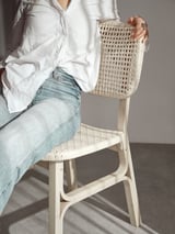 RÖNNINGE / VOXLÖV Table and 4 chairs, birch/light bamboo, 118/173 cm