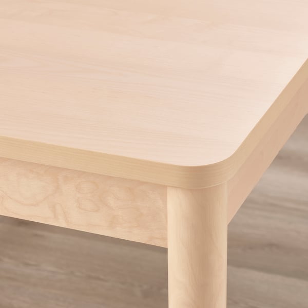 RÖNNINGE / VOXLÖV Table and 4 chairs, birch/light bamboo, 118/173 cm