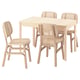 Option: RÖNNINGE / VOXLÖV Table and 4 chairs, birch/light bamboo, 118/173 cm