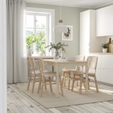 RÖNNINGE / VOXLÖV Table and 4 chairs, birch/light bamboo, 118/173 cm