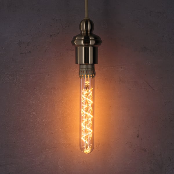Rollsbo Gothem Pendant Lamp With Light Bulb Tube Shaped Brown