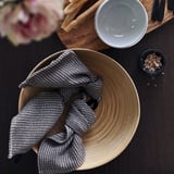RUNDLIG Serving bowl, bamboo/white, 30 cm