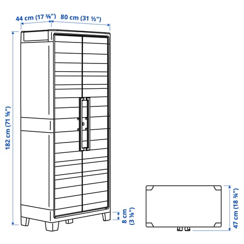 Illustration with measurements for the product: RUNMARÖ.
