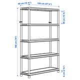 RUNMARÖ Shelving unit, dark grey indoor /outdoor, 120x40x188 cm