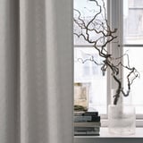 RYSSBRÄKEN Room darkening curtain, 1 piece, light grey/with heading tape, 140x300 cm