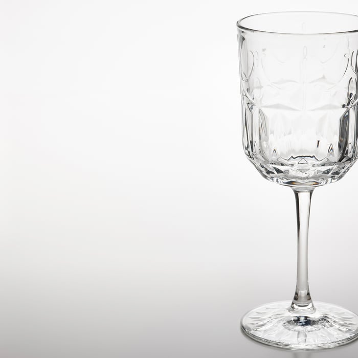 SÄLLSKAPLIG Juice Glass, clear glass/patterned, 27 cl IKEA