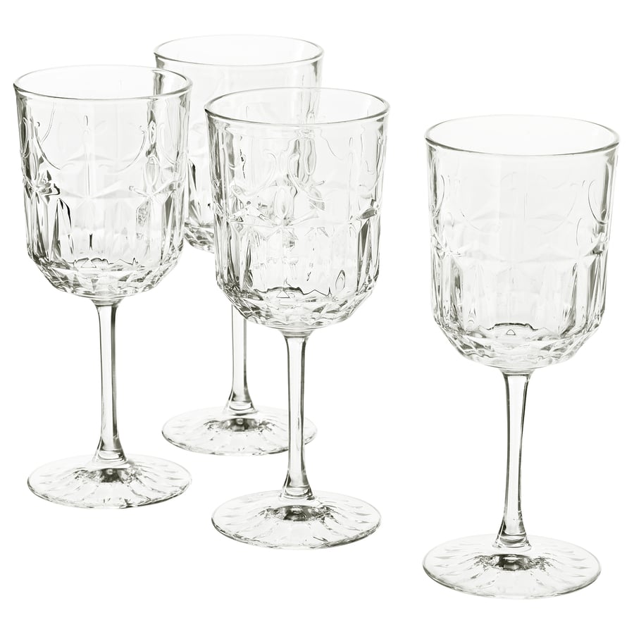SÄLLSKAPLIG Juice Glass, clear glass/patterned, 27 cl IKEA