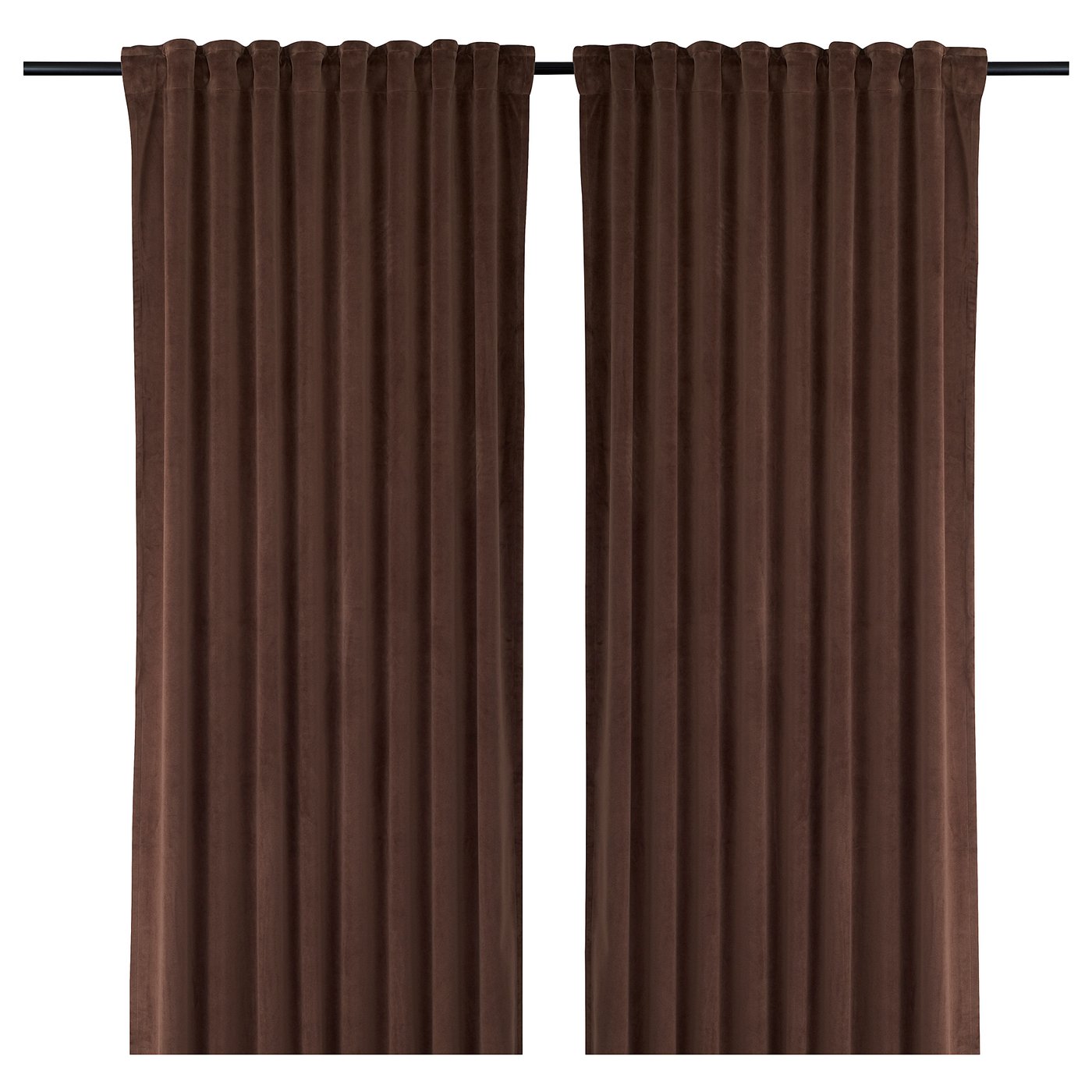 Sagalie Curtains 1 Pair Velvet Dark Brown Ikea