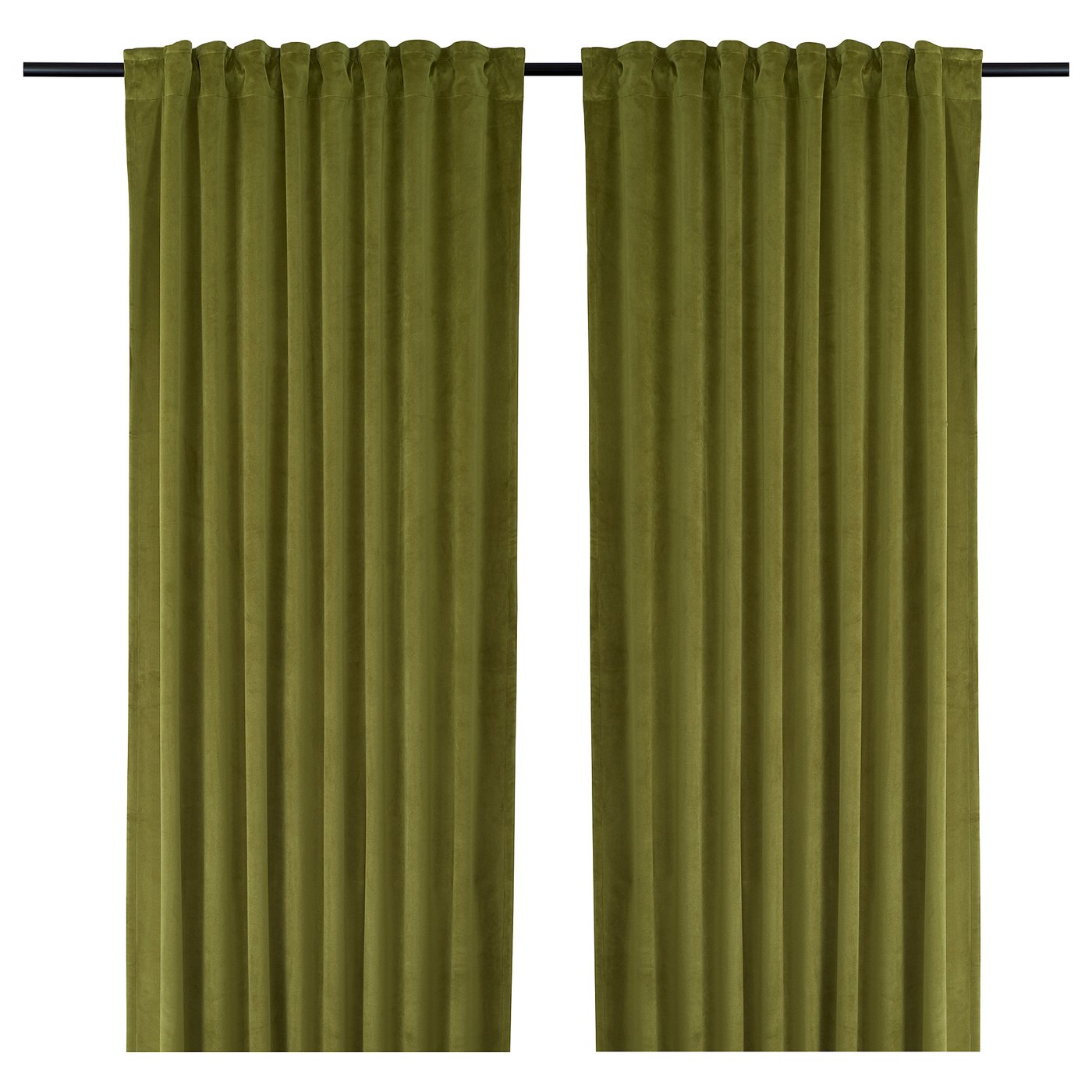 Sagalie Curtains 1 Pair Velvet Green Yellow Ikea