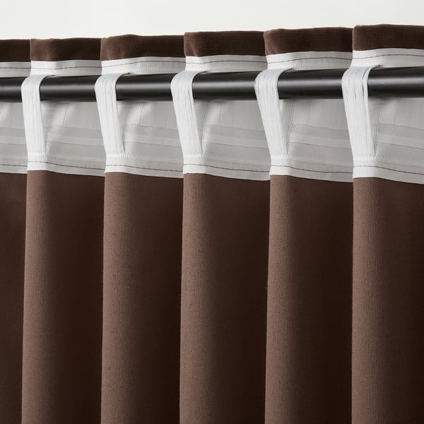 Sagalie Curtains 1 Pair Velvet Dark Brown Ikea