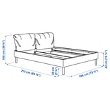SAGESUND Upholstered bed frame, Diseröd brown/Lönset, 180x200 cm