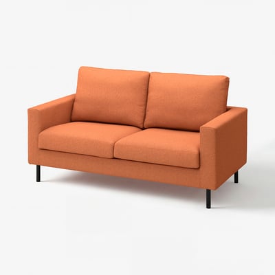 Orange modern sofa, SALTSJÖBADEN design, with clean lines and supportive cushions.