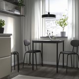 SANDSBERG / ÖSTANÖ Table and 2 chairs, black black/Remmarn dark grey, 67 cm