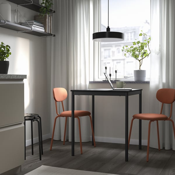 SANDSBERG / ÖSTANÖ Table and 2 chairs, black black/Remmarn red-brown, 67 cm