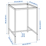 SANDSBERG Underframe for table top, black, 67x67x90 cm