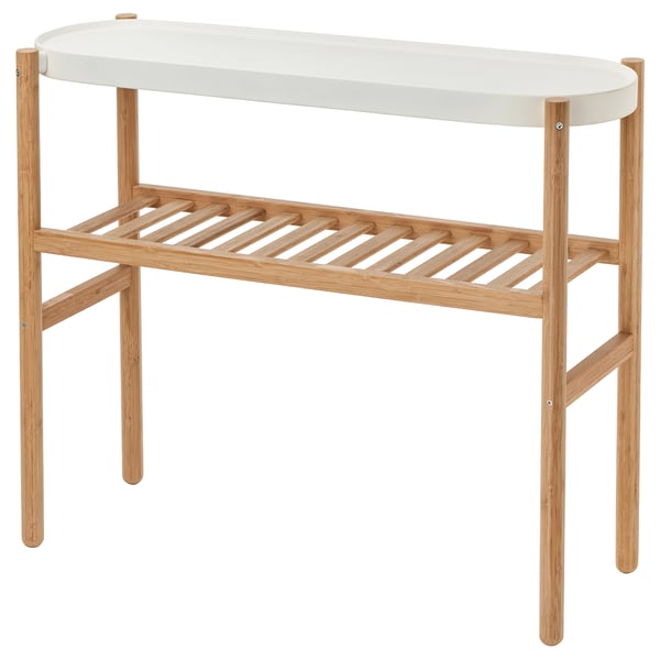 SATSUMAS Plant stand, bamboo/white, 70 cm