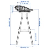 SEGERÖN Bar stool, outdoor, swivel white/beige