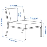 SEGERÖN Seat sec for modular sofa, outdoor, white/beige/Frösön/Duvholmen beige