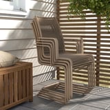 SEGERÖN / VÄSMAN Table and 4 chairs with armrests, outdoor white/beige/brown, 147 cm