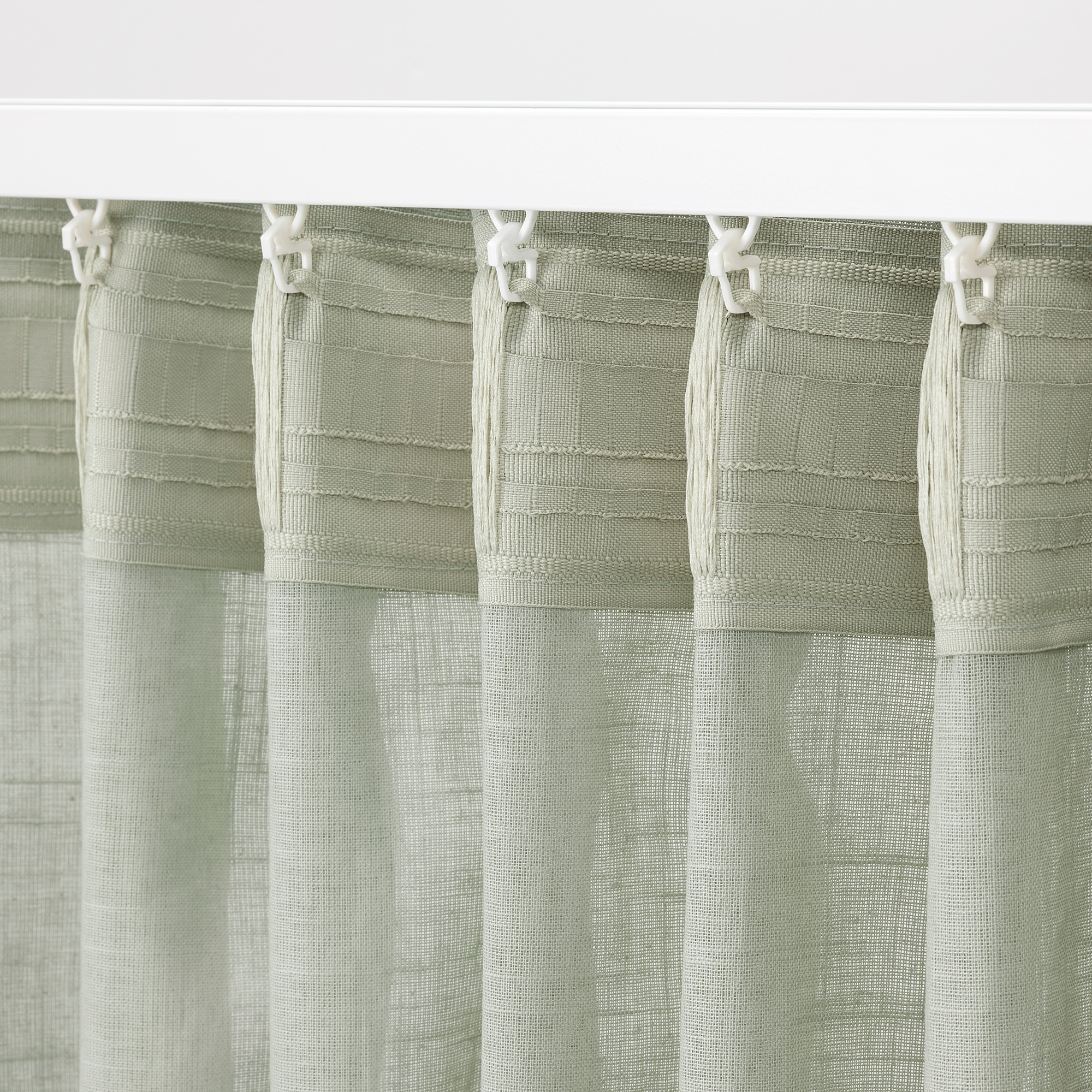 SILVERLÖNN Sheer curtains, 1 pair, light green, 145x300 cm IKEA