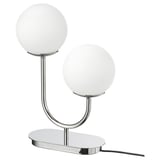 SIMRISHAMN Table lamp, chrome-plated/opal white glass, 42 cm