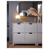 SIMRISHAMN Table lamp, chrome-plated/opal white glass, 42 cm