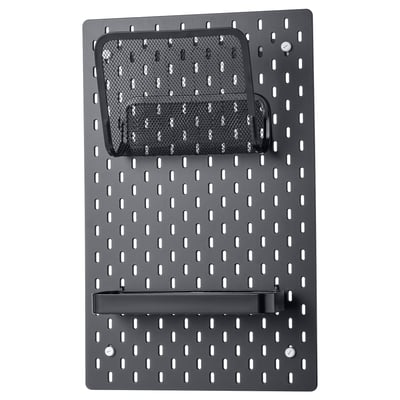 SKÅDIS Pegboard combination, black, 36x56 cm