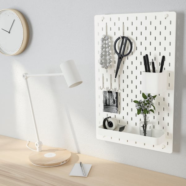 SKÅDIS Pegboard combination, white, 36x56 cm