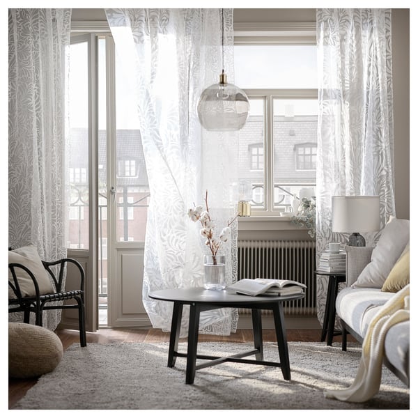 SKÄREFLY Sheer curtains, 1 pair, white, 145x300 cm