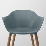 SKANSNÄS / GRÖNSTA Table and 4 chairs, with armrest brown/turquoise, 115/170 cm