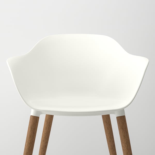 SKANSNÄS / GRÖNSTA Table and 4 chairs, with armrest brown/white, 115/170 cm