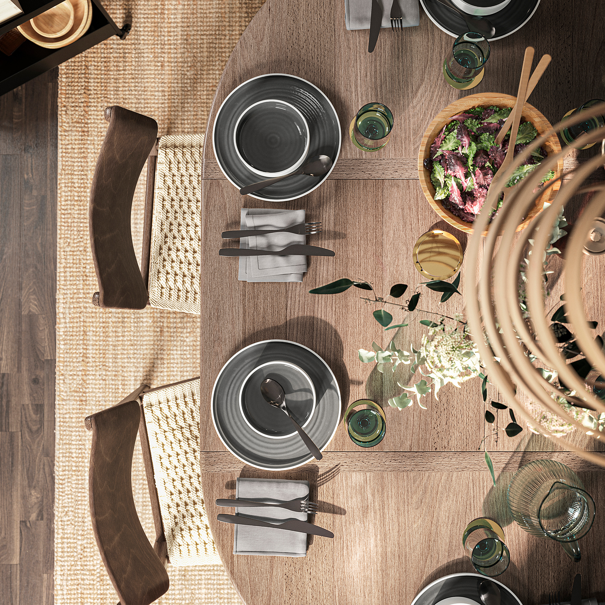 SKANSNÄS / SKANSNÄS Table and 4 chairs, brown beech/brown beech, 115/170 cm