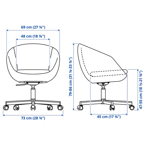 SKRUVSTA Swivel chair, Ysane white