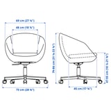 SKRUVSTA Swivel chair, Ysane white