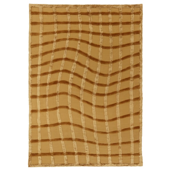 SKUGGSVINGEL Rug, flatwoven, yellow/handmade, 170x240 cm