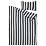 SLÅNHÖSTMAL Duvet cover and pillowcase, black/white/striped, 150x200/50x80 cm