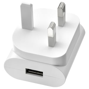 SMÅHAGEL 1-port USB charger, white